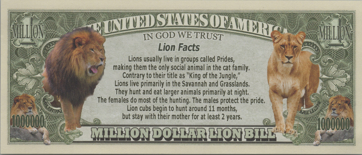 Lions, Fantasy Million Note, Wildlife Series