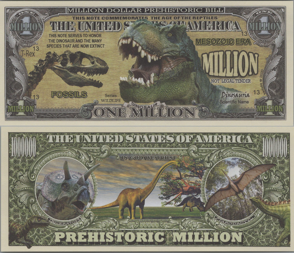 Prehistoric Dinosaurs, Fantasy Million Note, Wildlife Series
