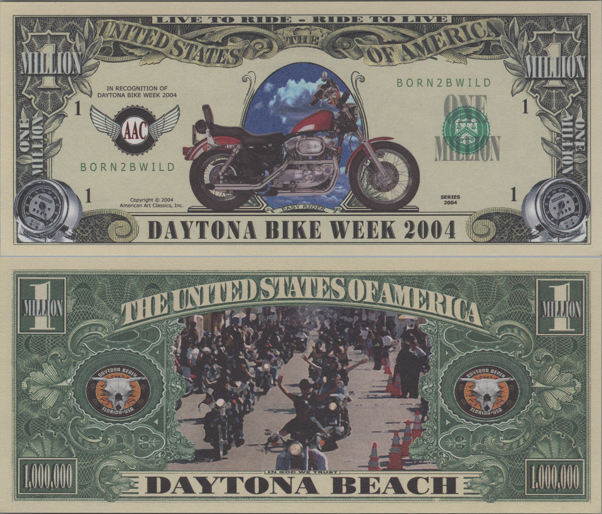 Daytona Bike Week 2004, Fantasy Million Note; features Motorcycles