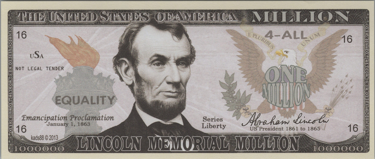 Abraham Lincoln Founding Fathers Million, Fantasy Note, Liberty Series
