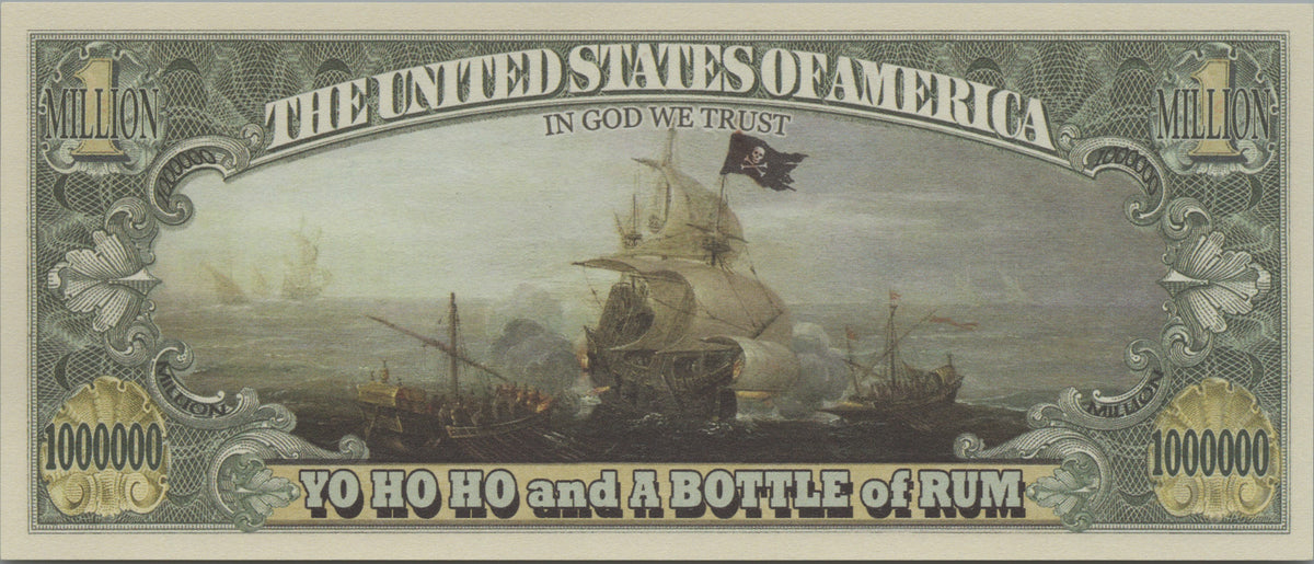 Pirate Booty Million, Fantasy Note; features Pirate and Sailing Ship