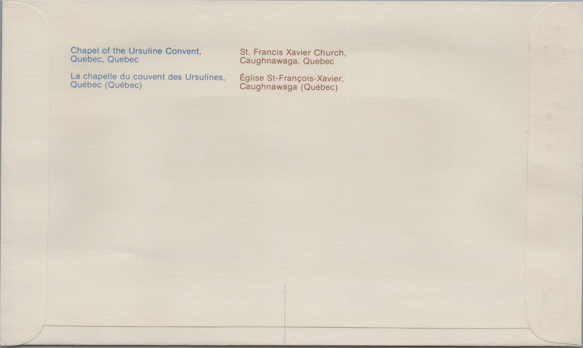 Canada 1981 Kateri Tekakwitha First Day Cover, reverse
