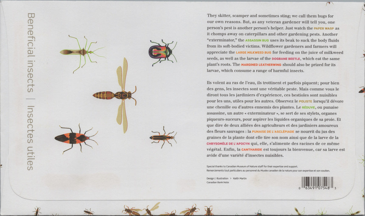 Reverse of Canada 2010 Assassin Bug First Day Cover