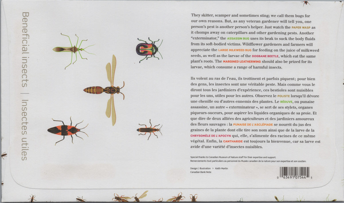 Reverse of Canada 2010 Paper Wasp First Day Cover
