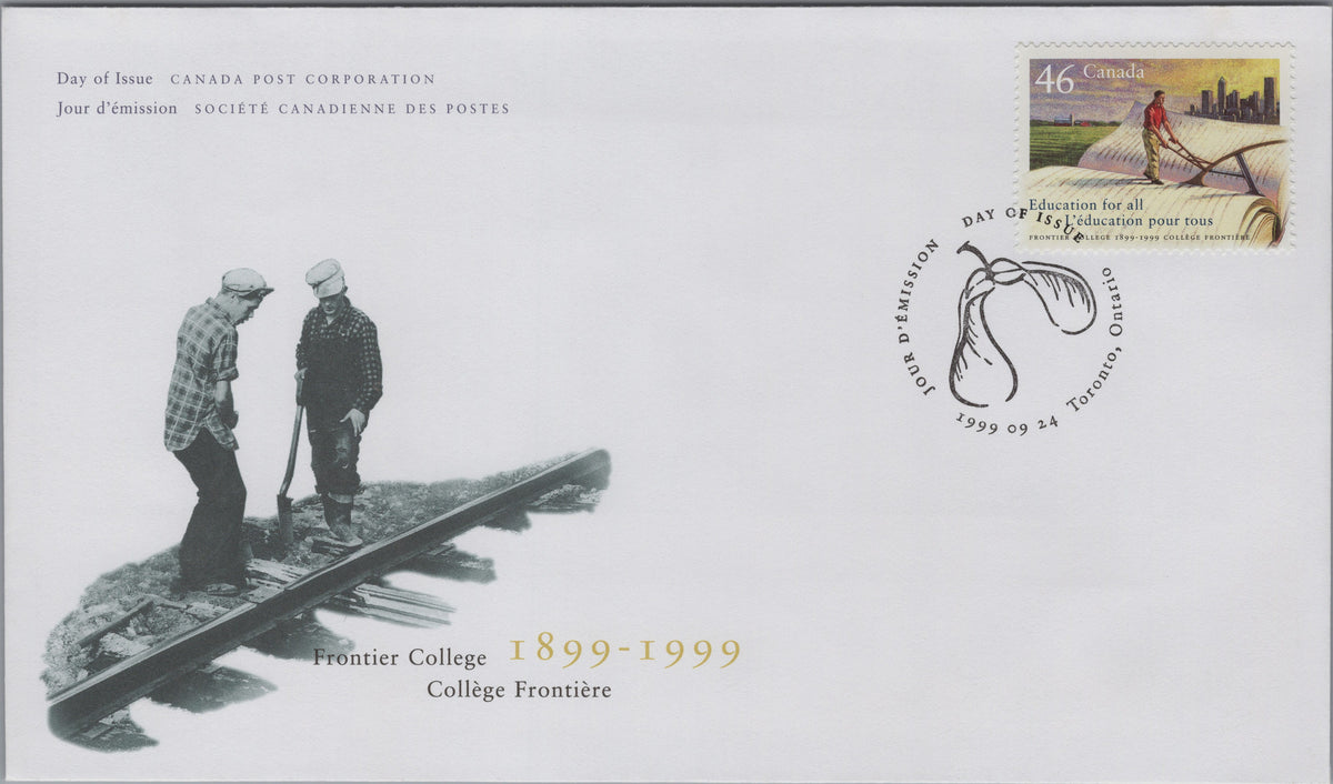 Canada 1999 Frontier College Centenary First Day Cover, Scott 1810, front