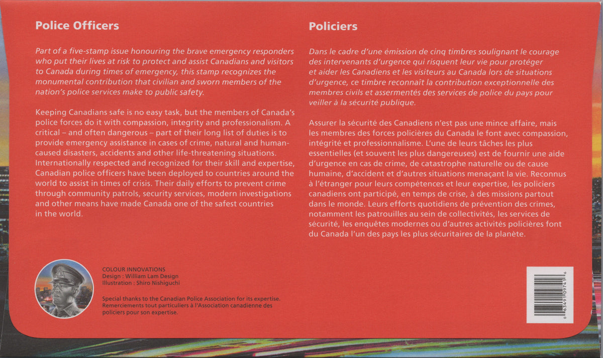 Reverse of Canada 2018 Paramedics First Day Cover