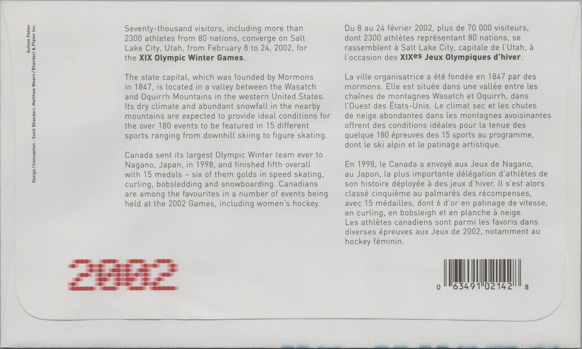 Reverse of Canada 2001 Year of the Snake First Day Cover