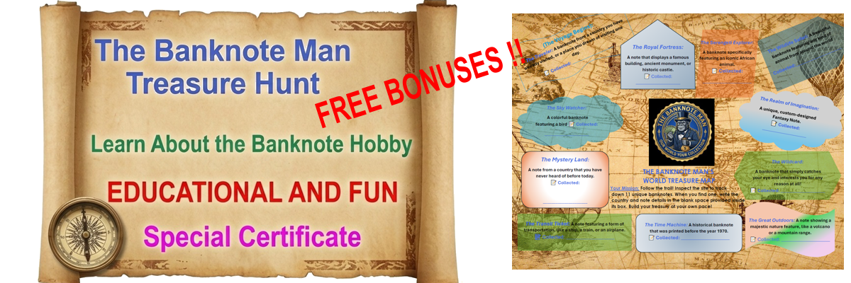 THE BANKNOTE MAN'S WORLD TREASURE MAP