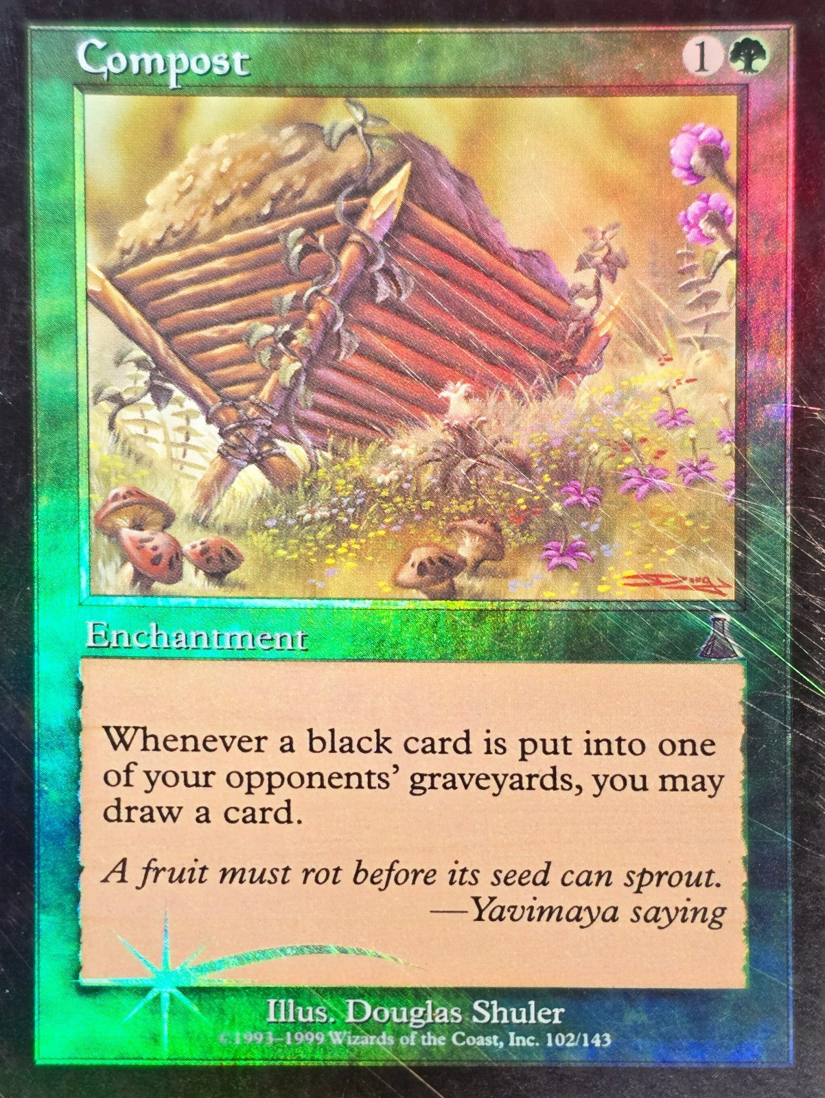 Compost FOIL #102 (LP but very scratched) from Urza's Destiny MTG 1999