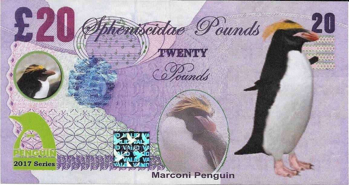 2017 Penguin Series; All 17 PENGUIN Fantasy notes; 20 Spheniscidae Pounds