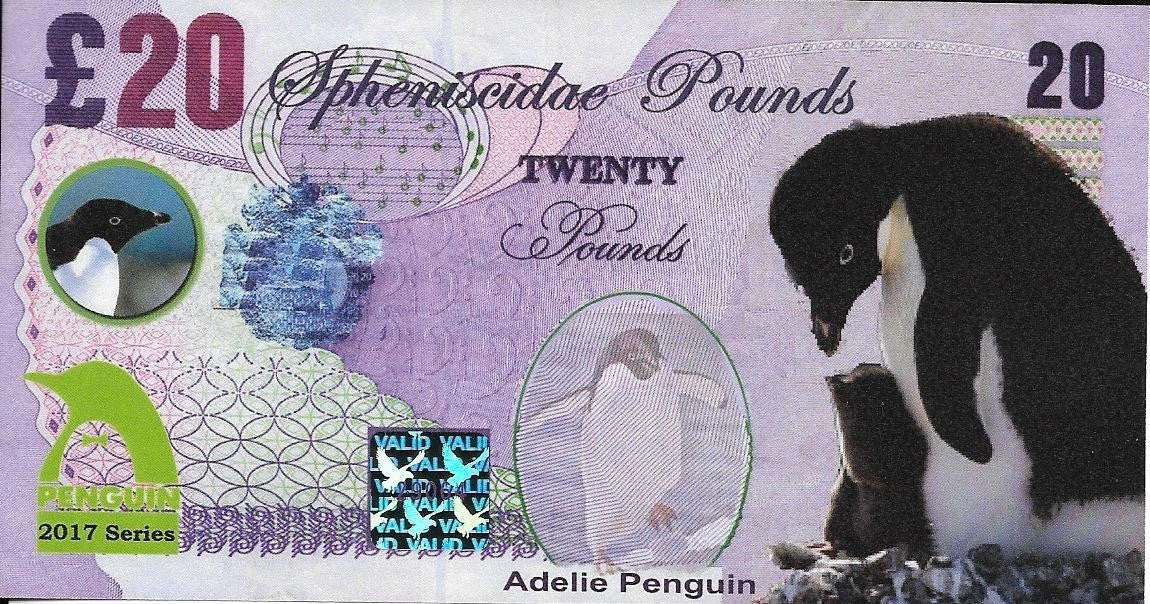 2017 Penguin Series; All 17 PENGUIN Fantasy notes; 20 Spheniscidae Pounds