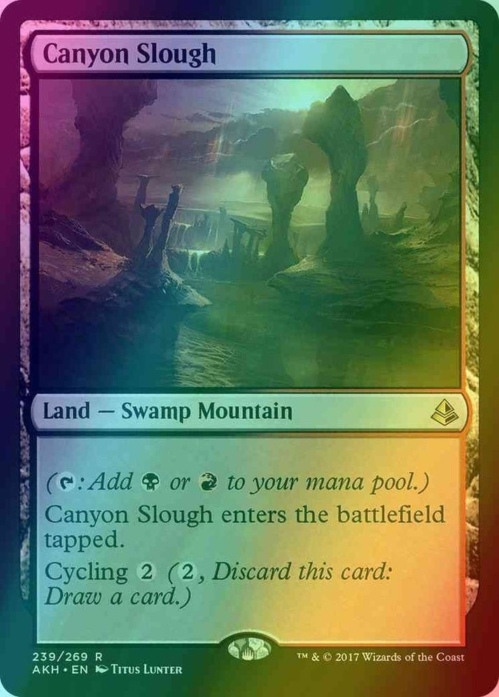 Canyon Slough FOIL (LP-NM) ~ Rare from Amonkhet #239 MTG
