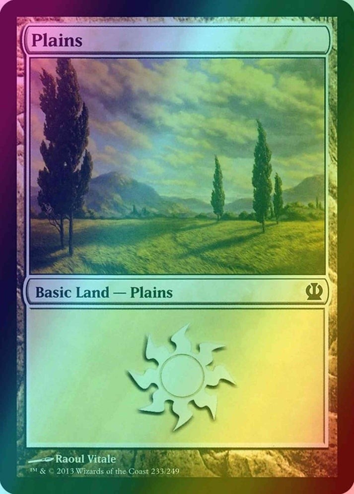 Plains FOIL #233 (LP-NM) from Theros MTG 2013