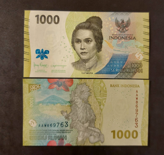 INDONESIA 1000 Rupiah; B-617a, 2022, UNCIRCULATED; New design, features T Meutia