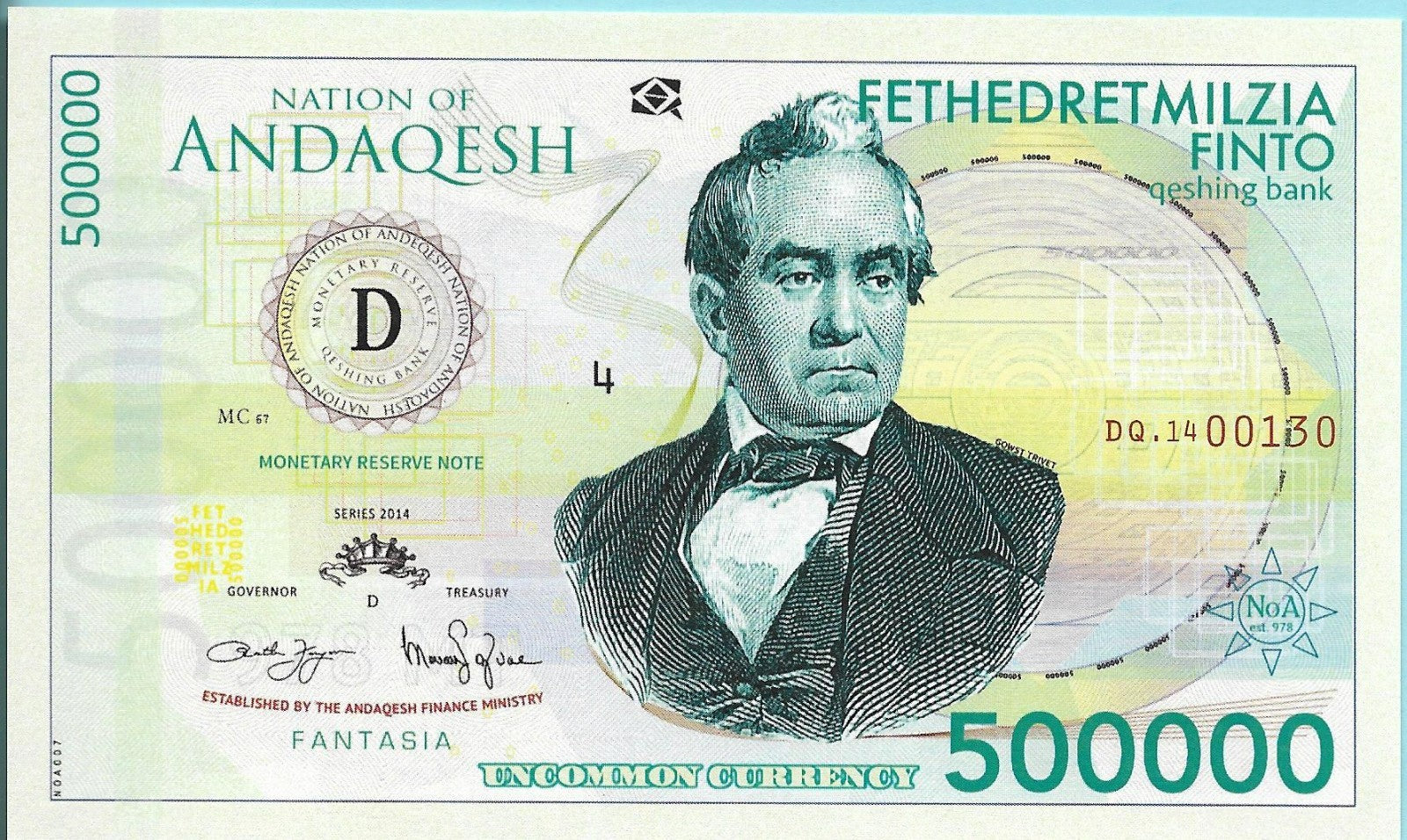 2014 ANDAQESH 500000 FINTO - Limited Private Fantasy Issue - Nude Queen A. Qesh