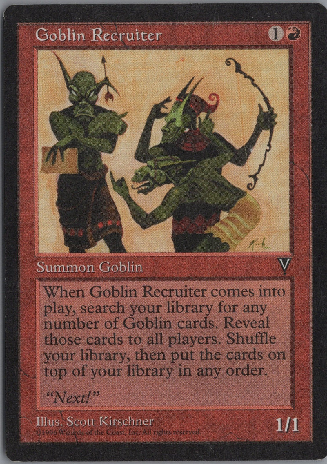 Goblin Recruiter #80 (LP) from Visions MTG 1997