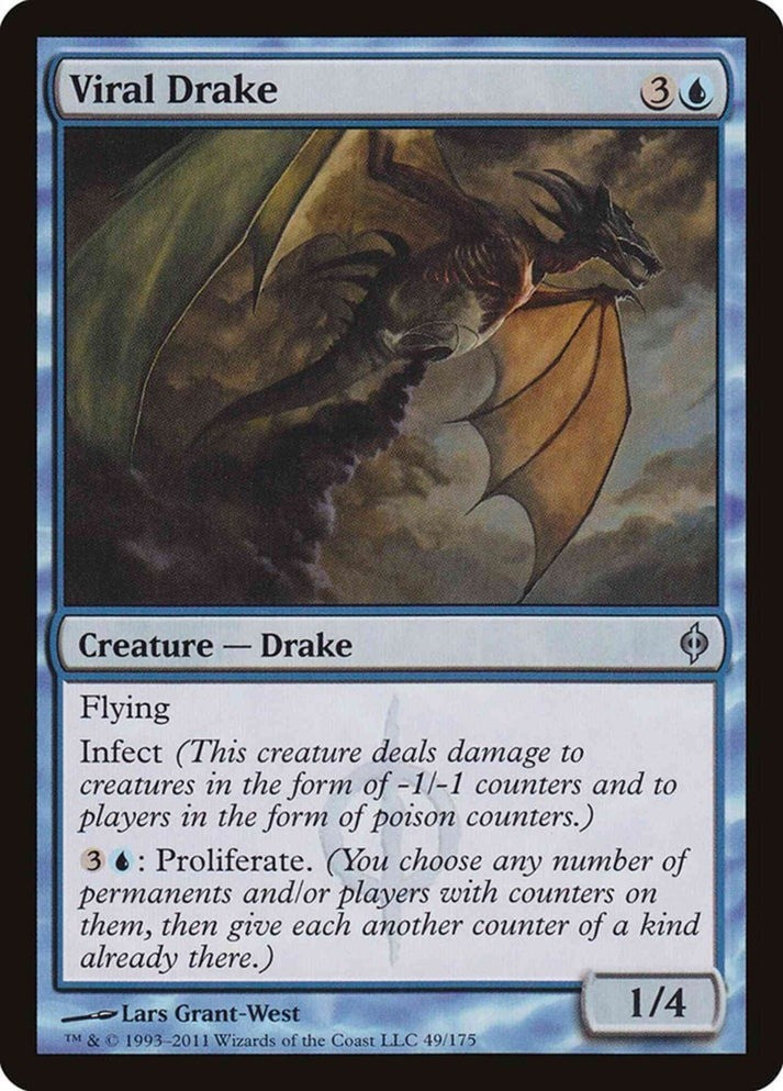Viral Drake (LP-NM) ~ from New Phyrexia #49 MTG