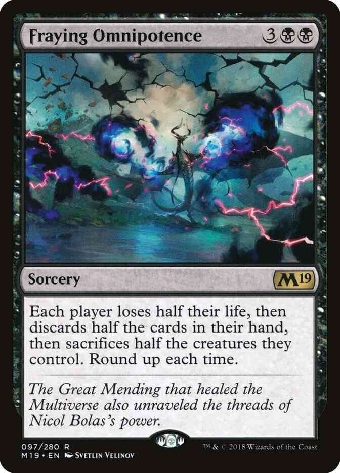 Fraying Omnipotence (LP-NM) ~ Rare from Core set 2019 #97 MTG