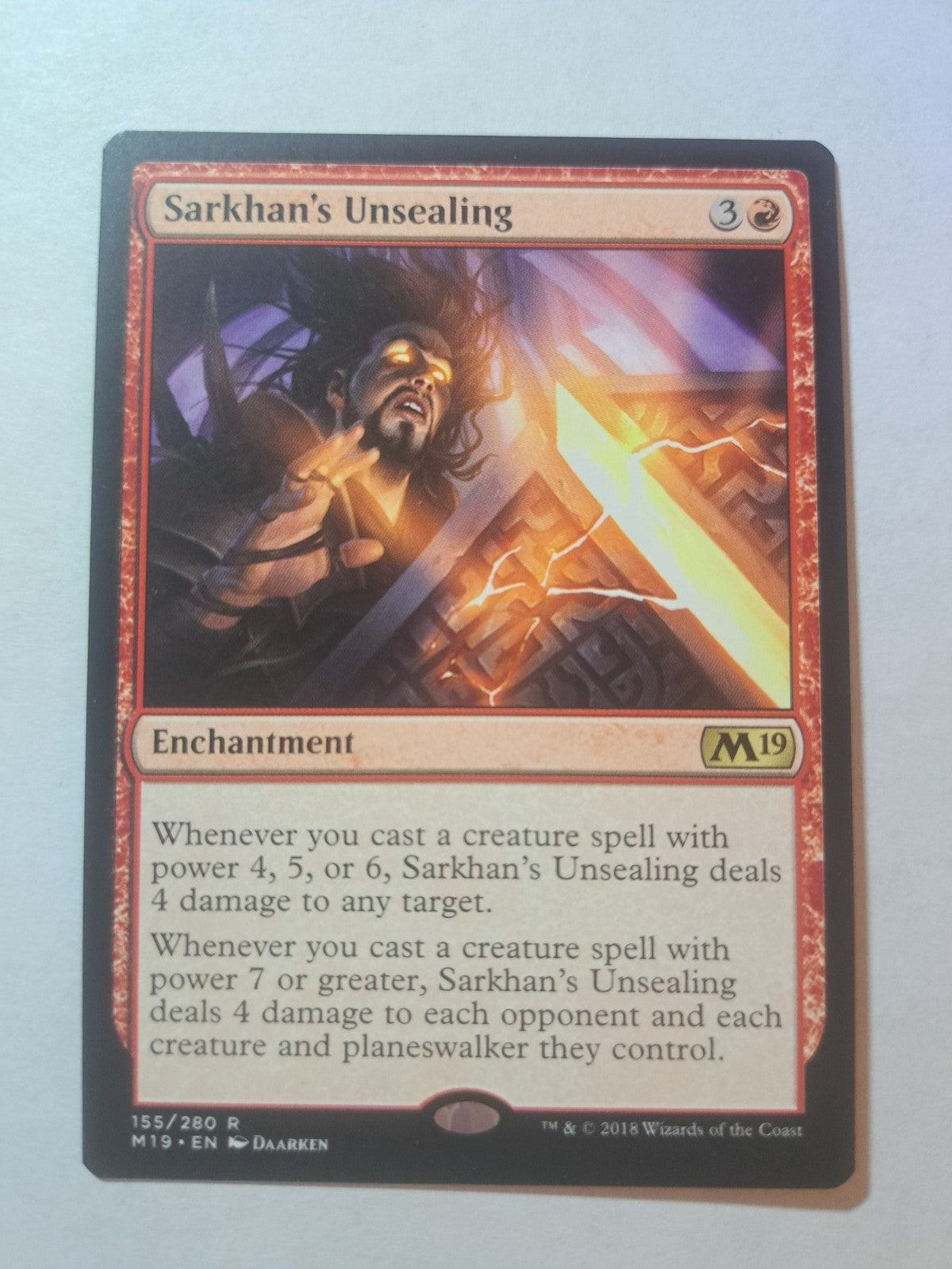 SARKHAN's UNSEALING (Lp-NM) from Magic Core Set 2019, MTG
