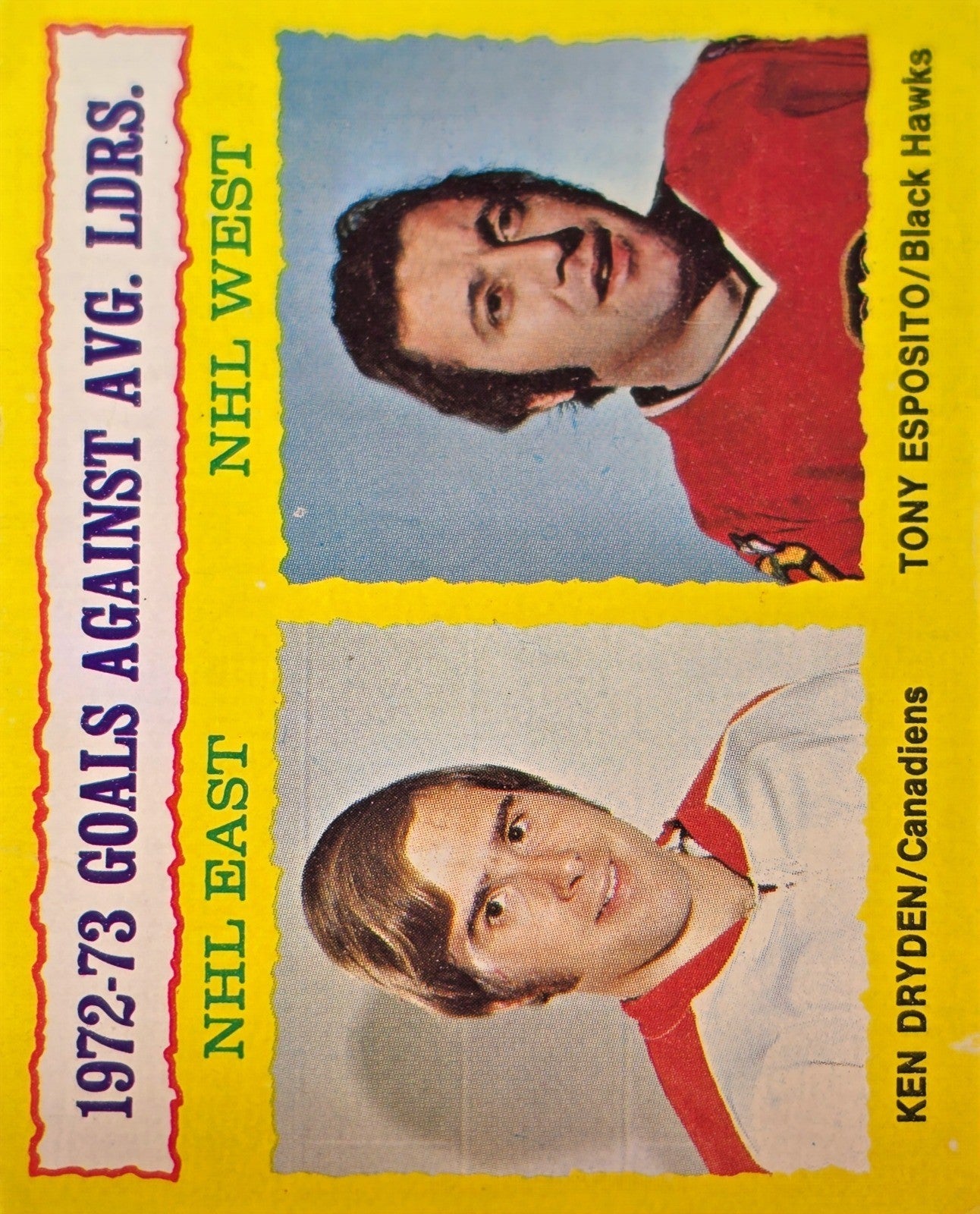 1971-72 Topps Goals Against Leaders (Dryden, Esposito) EX+