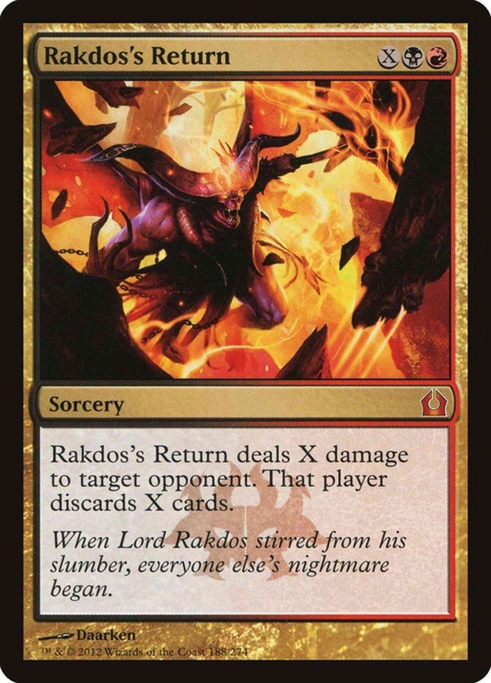 RAKDOS'S RETURN (LP-NM) ~ Mythic Rare from Return to Ravnica #188 MTG