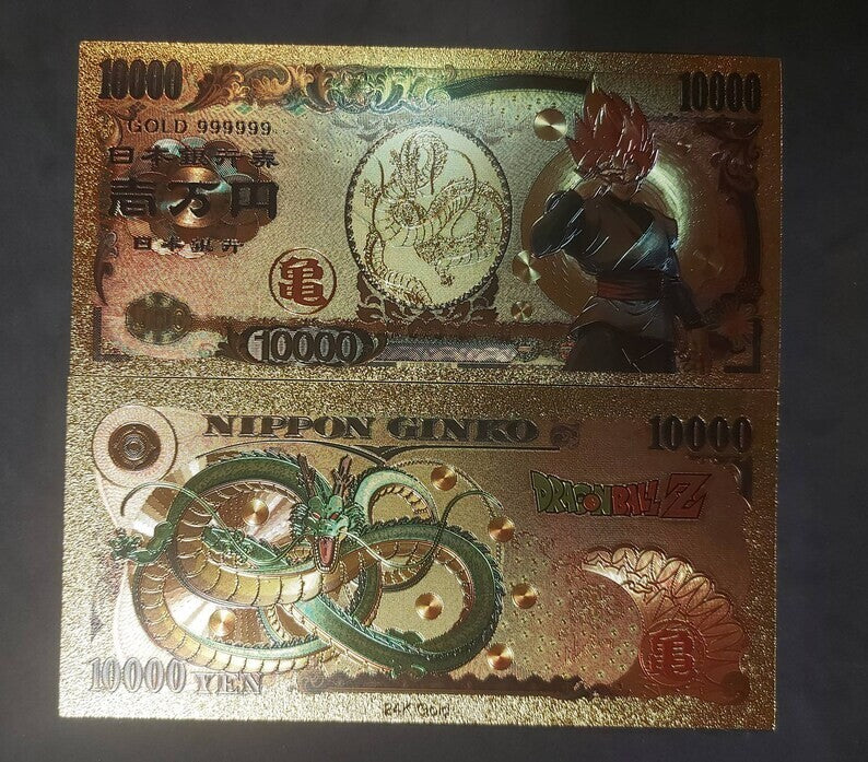 GOKU BLACK - Japanese Anime; .9999 GOLD Yen; With display holder