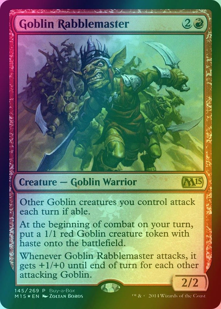 Goblin Rabblemaster (LP-NM) ~ FOIL Buy a box PROMO Magic Core Set 2015 #145 MTG
