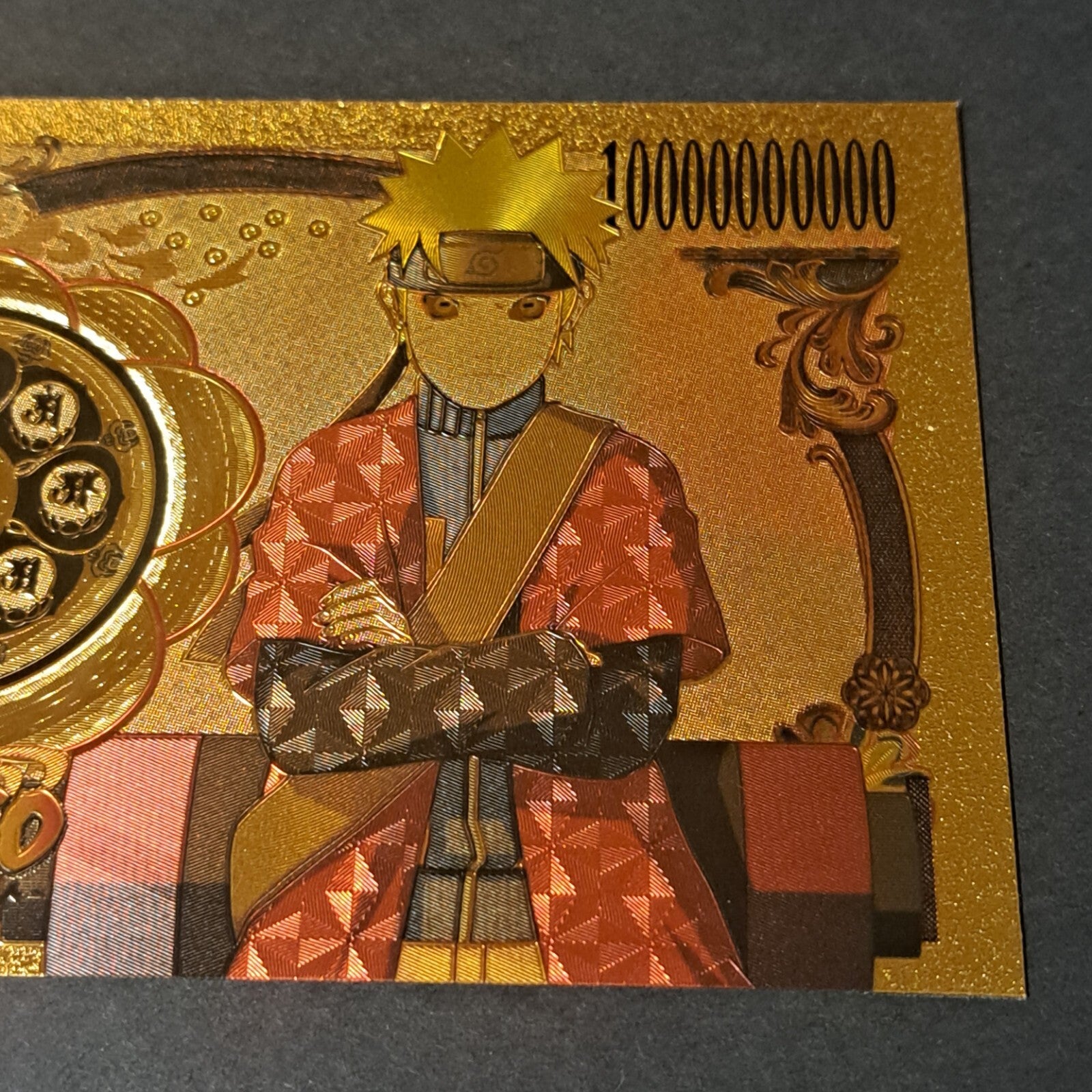 NARUTO SHIPPUDEN - Japanese Anime; .9999 GOLD Billion Yen; With display holder