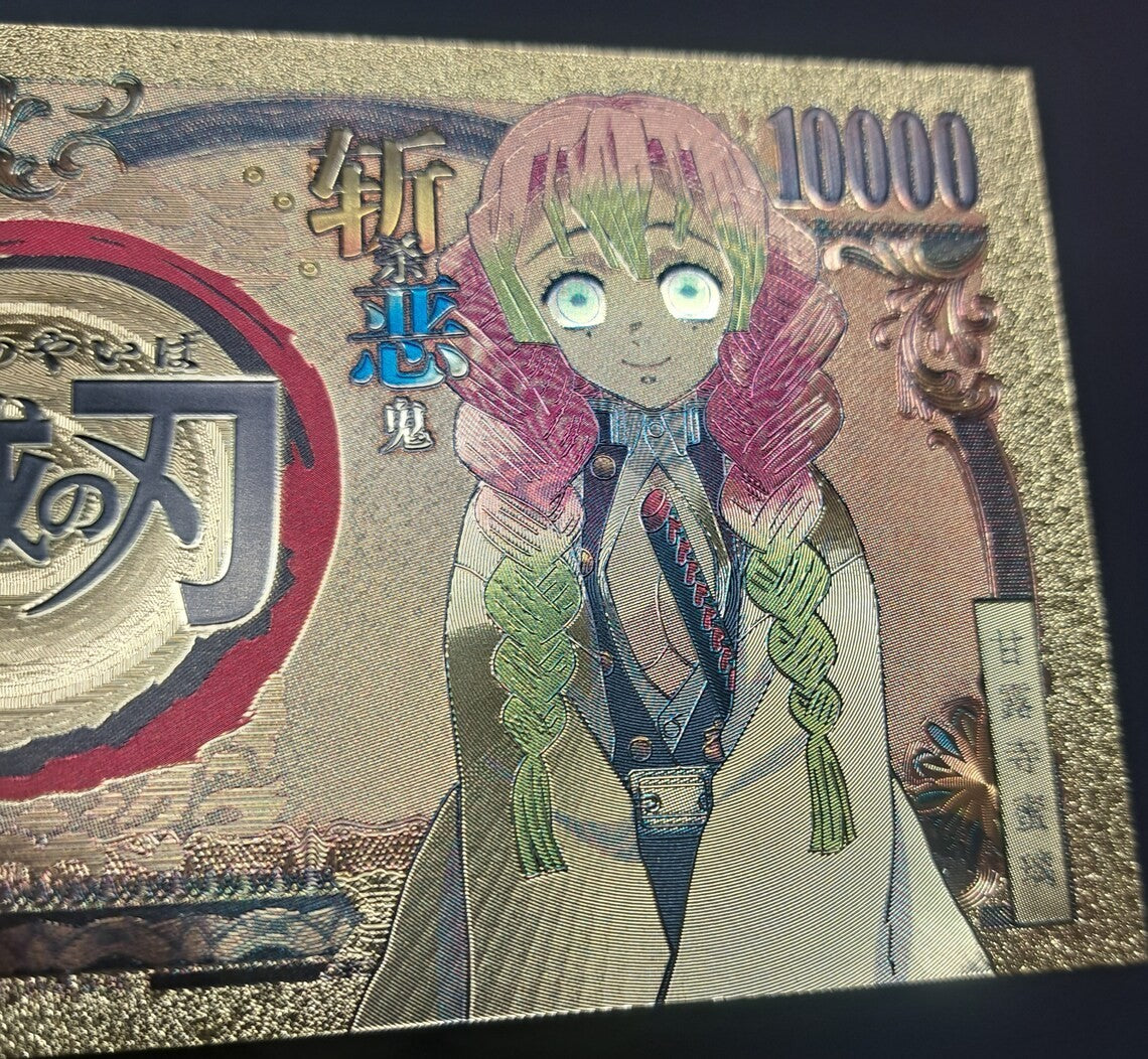 MITSURI KANROJI from Demon Slayer; .9999 GOLD 10000 Yen Note; Beautiful