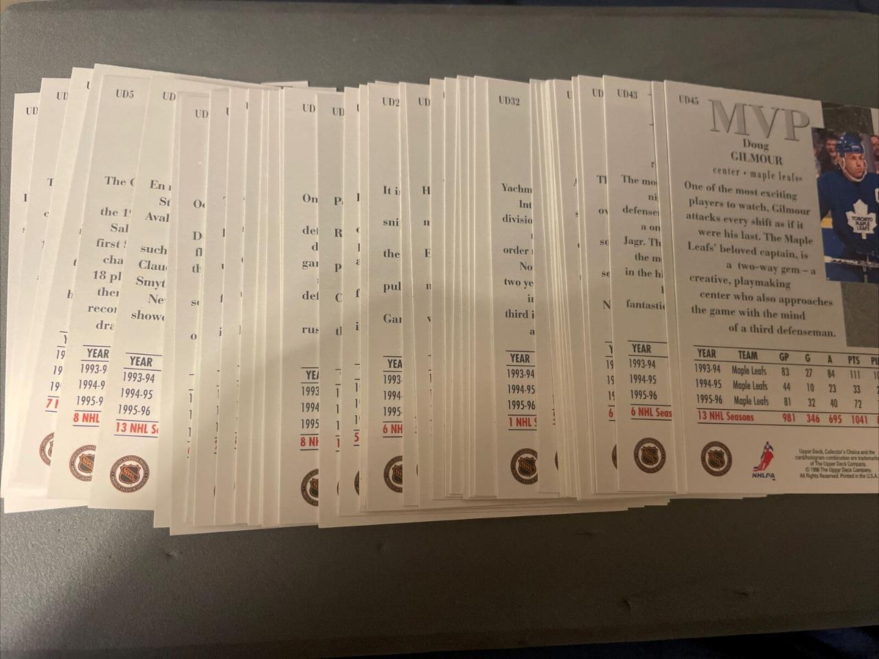 1996-97 NHL UPPER DECK MVP COMPLETE 45 Hockey Card Inset Set; GRETZKY, Stars