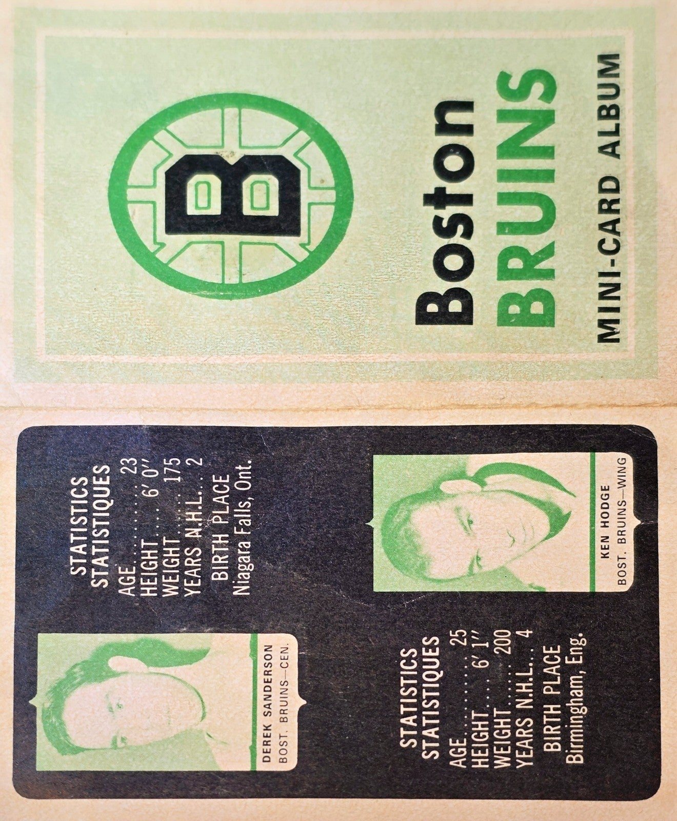 1969-70 O-Pee-Chee Boston Bruins Mini Card Album EX