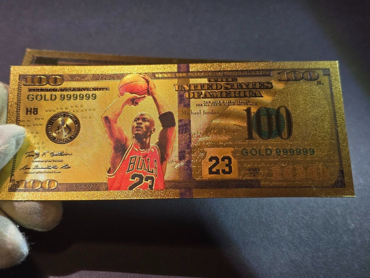 Michael Jordan ~ The "GOAT";  .9999 GOLD FOIL Note; Comes in a Collector holder