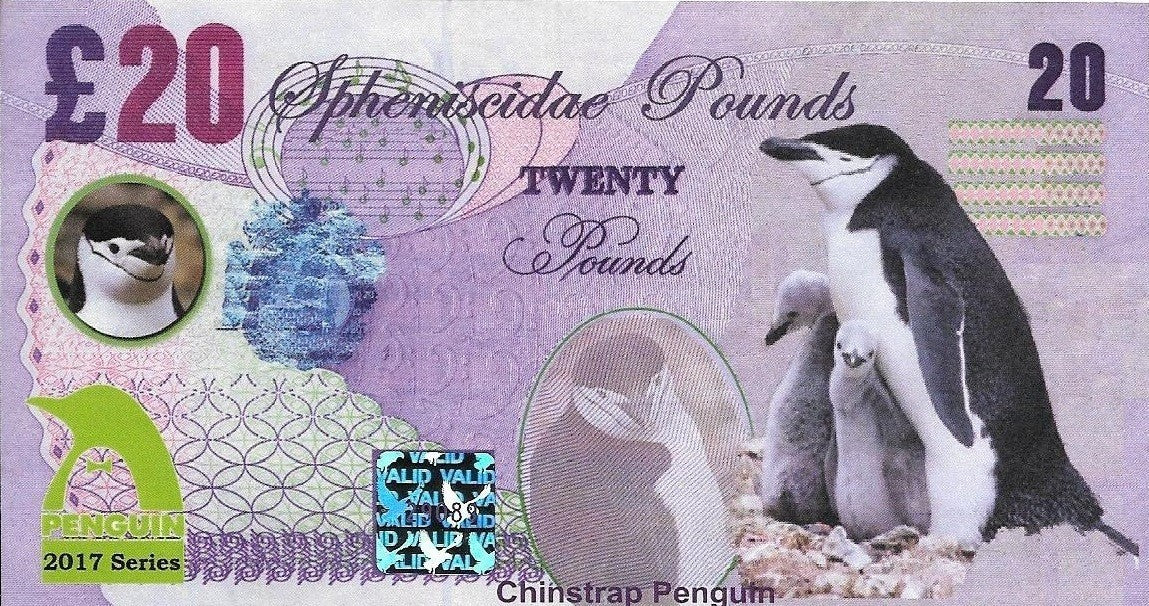 2017 Penguin Series; All 17 PENGUIN Fantasy notes; 20 Spheniscidae Pounds