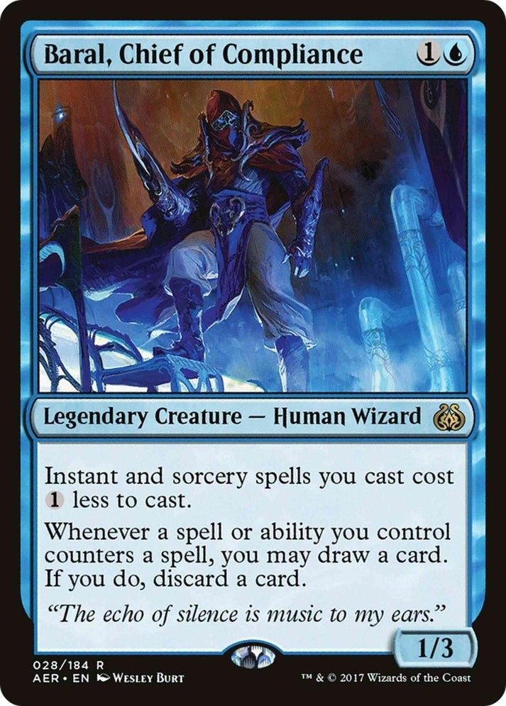 Baral, Chief of Compliance (LP-NM) ~ Rare from Aether Revolt #28 MTG
