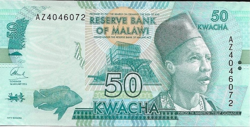 MALAWI Banknote SET; 50 and 100 Kwacha; P-64c and 65c; UNCIRCULATED