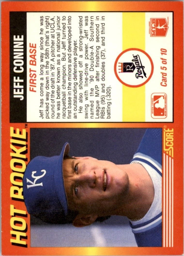 1991 Score - Hot Rookies #5 Jeff Conine NM Kansas City Royals