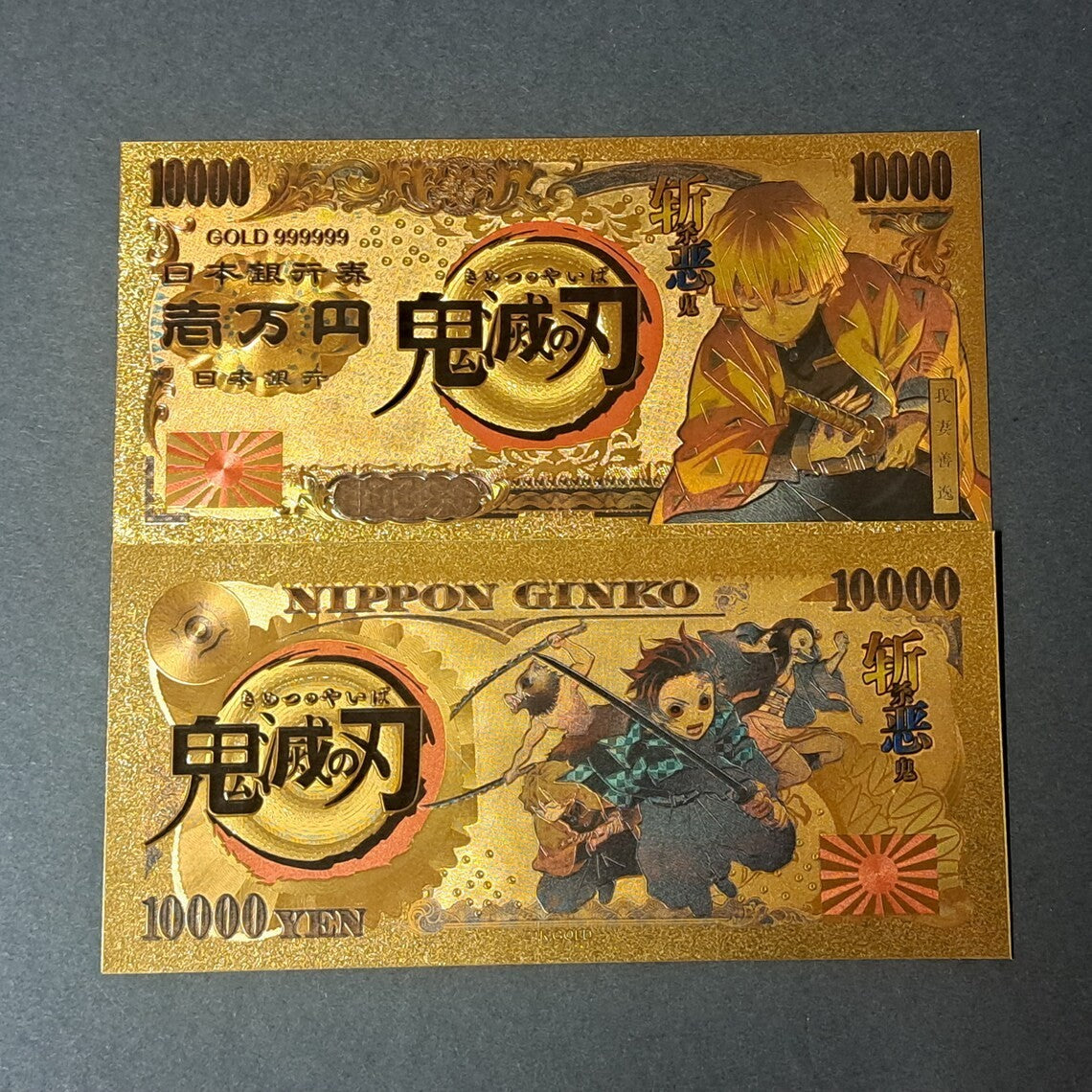 ZENITSU AGATSUMA from Demon Slayer; .9999 GOLD 10000 Yen Note; Beautiful