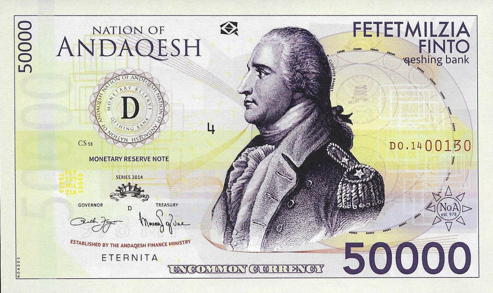 2014 ANDAQESH 50000 FINTO - Limited Private Fantasy Issue - Nude Queen A. Qesh