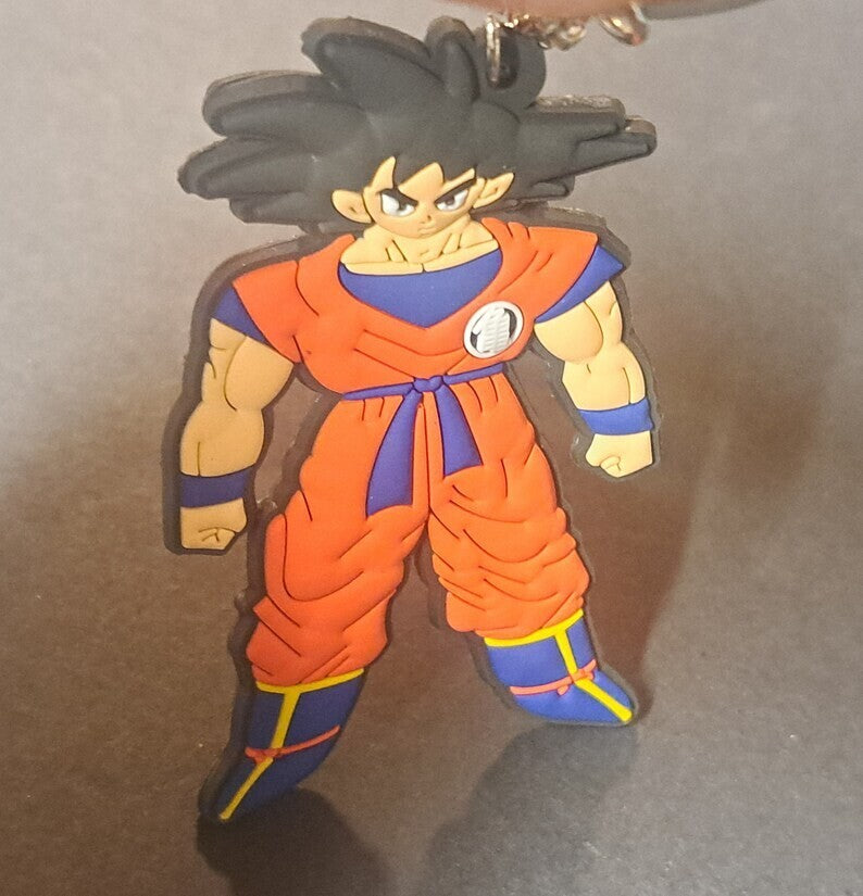 GOKU from Dragon Ball Z Key Chain; Dual Sided, PVC Figurine Chain