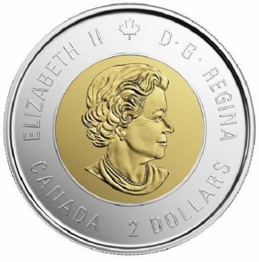 2019 CANADA; D-Day $2 Dollar Coin - NON-Colored Version; BU from roll