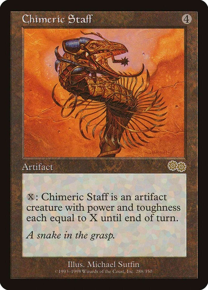 Chimeric Staff (LP-NM) ~ Rare from Urza's Saga #288 MTG