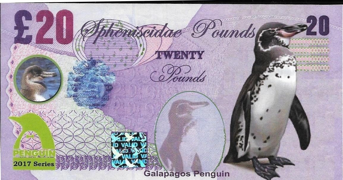 2017 Penguin Series; All 17 PENGUIN Fantasy notes; 20 Spheniscidae Pounds