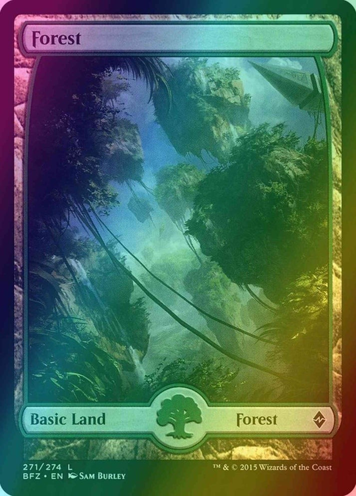 Full Art Forest FOIL (LP-NM) ~ from Battle for Zendikar #271 MTG