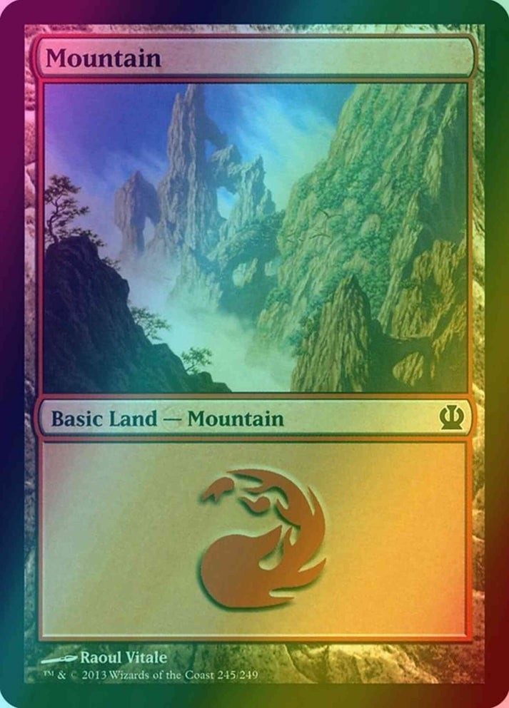 Mountain FOIL #245 (LP-NM) from Theros MTG 2013