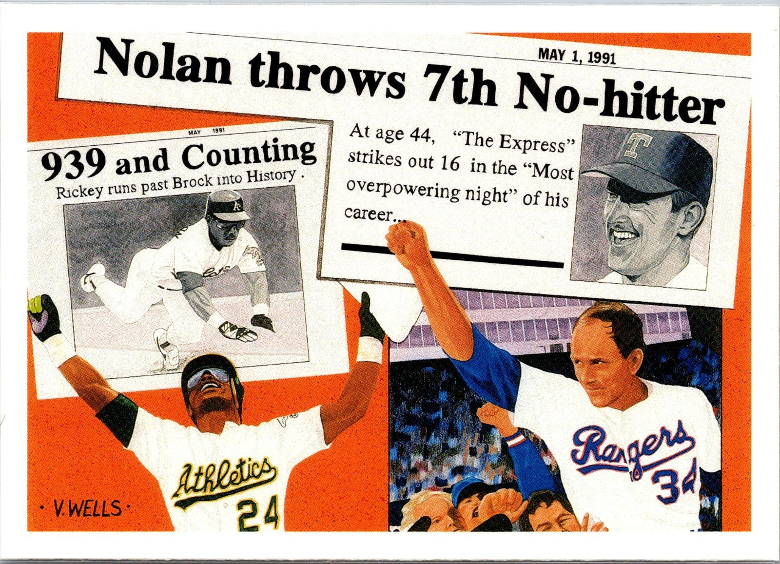 1991 Upper Deck #SP2 Nolan Ryan / Rickey Henderson - Texas Rangers / Oakland