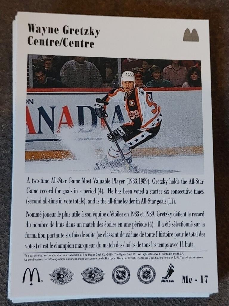 1991-92 McDonald's Upper Deck All-Star Hockey 25 Set + 6 Hologram Set Bilingual