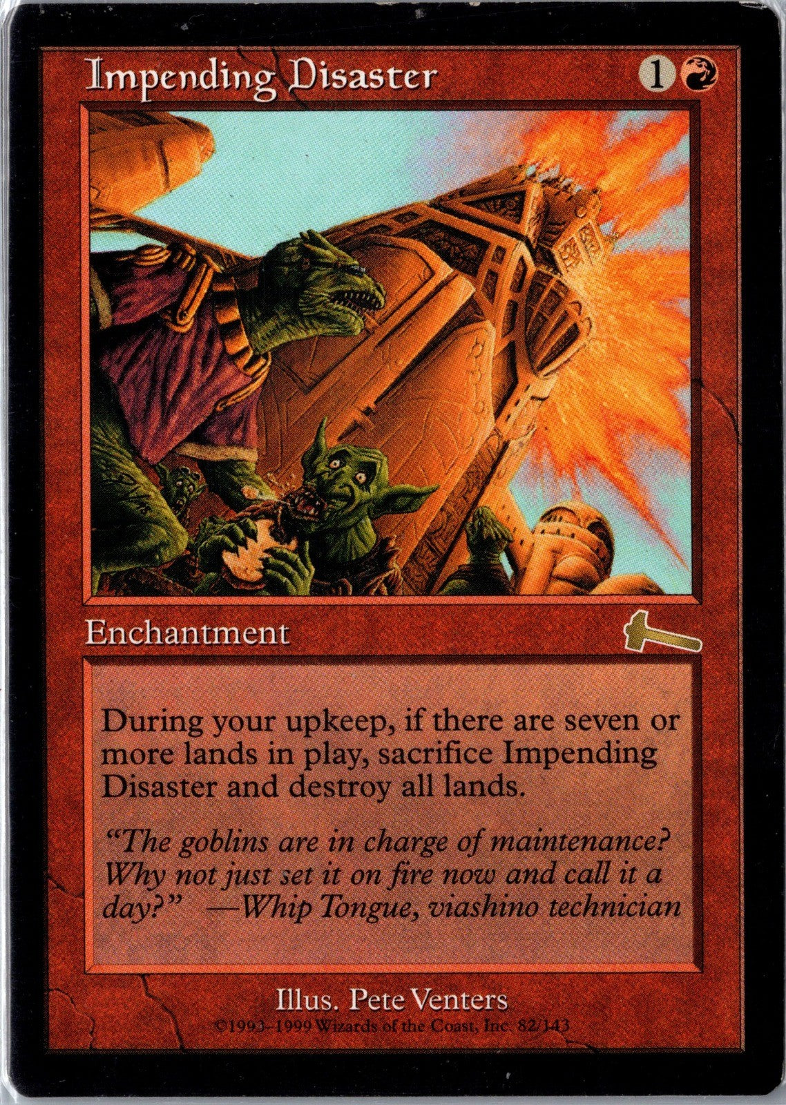 Impending Disaster (LP-NM) Rare from Urza's Legacy #82 MTG 1999