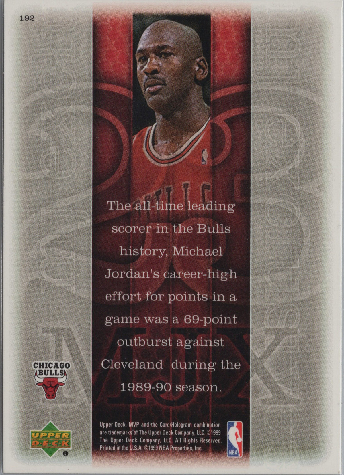 1999-00 Upper Deck MVP Michael Jordan #192 Chicago Bulls