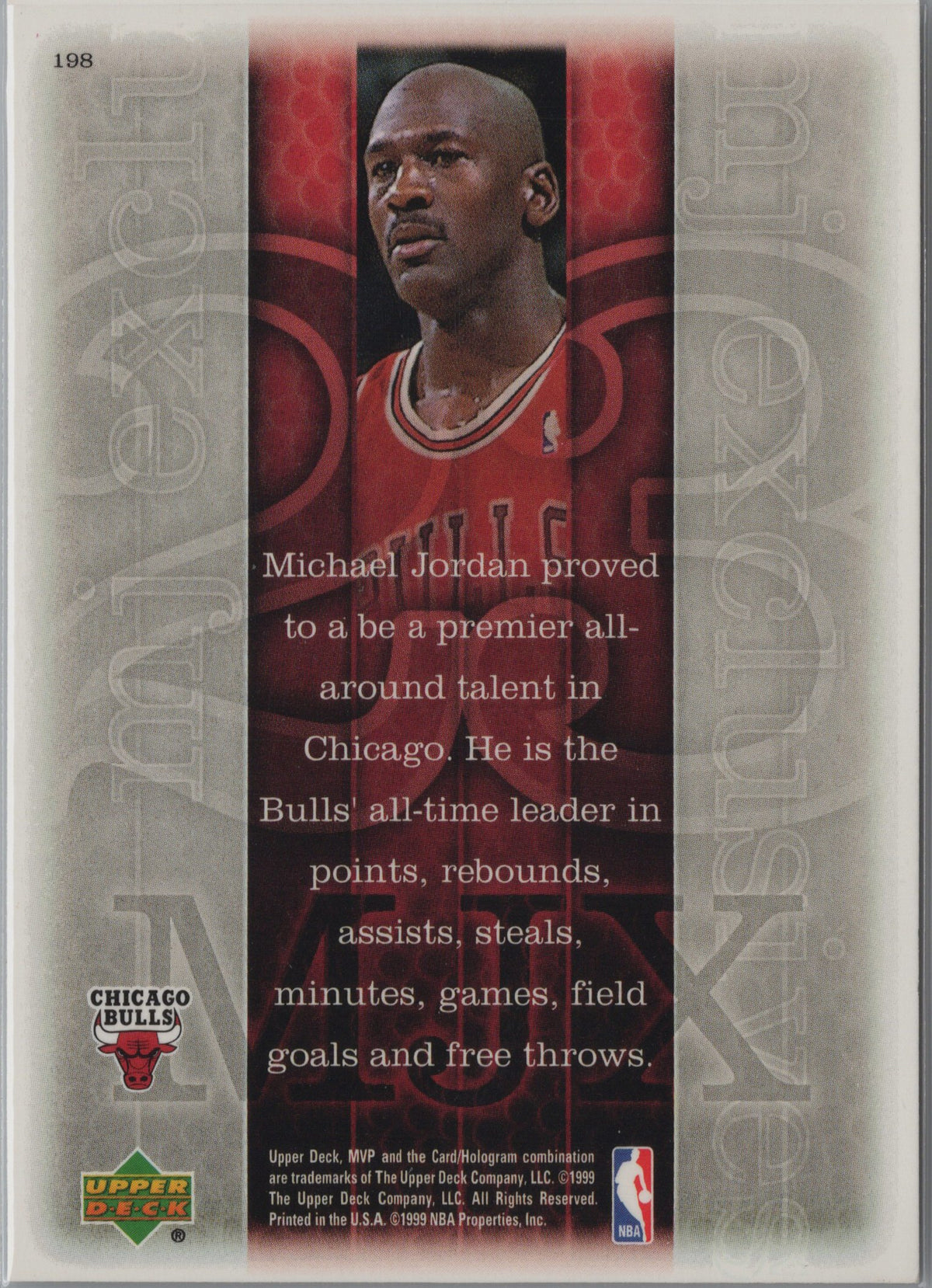 1999-00 Upper Deck MVP Michael Jordan #198 Chicago Bulls