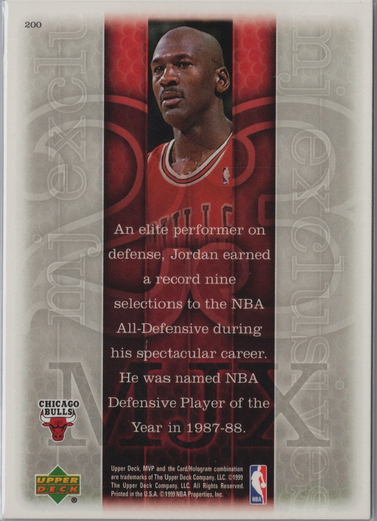 1999-00 Upper Deck MVP Michael Jordan #200 Chicago Bulls